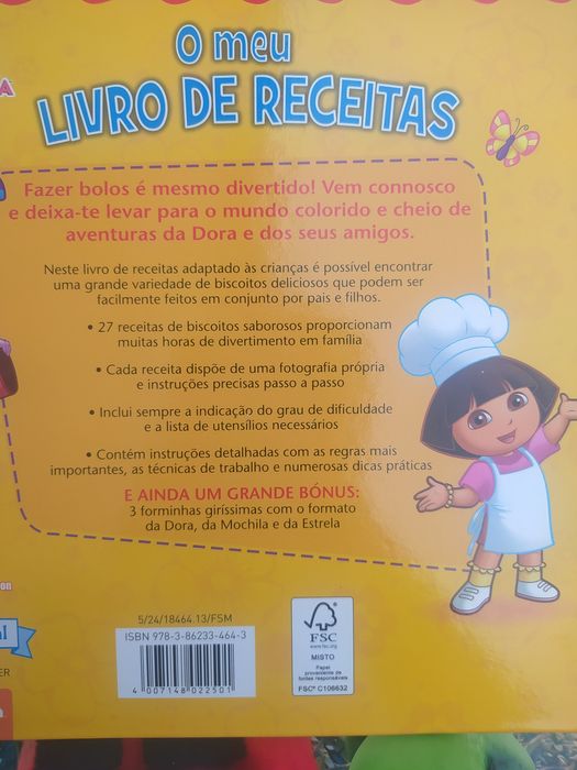 O meu livro de receitas - biscoitos da Dora a exploradora - envio grátis