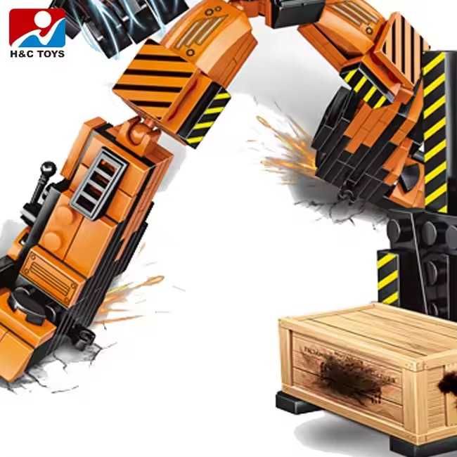 Nowe klocki konstrukcyjne 2w1 Wózek widłowy, Robot, transformers