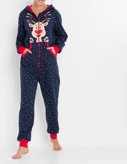 B.P.C kombinezon granatowy onesie ze świątecznym motywem r.48/50