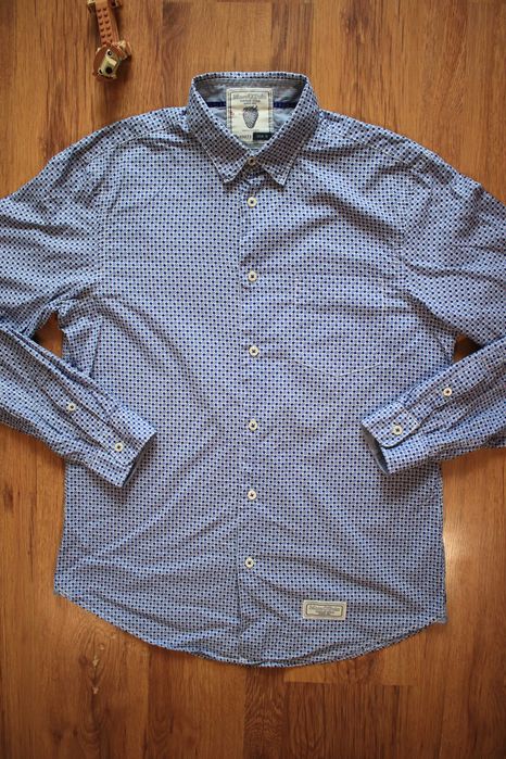 Koszula Marc O'Polo r. M nieb. dł rękaw wzór bawełniana męska