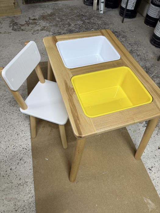 Столик дитячий монтесорі детский з лотками лего стільчик кріселко