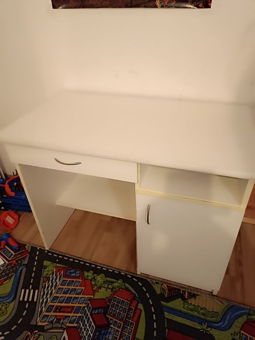 Biurko szkolne białe szuflada szafka przedszkola