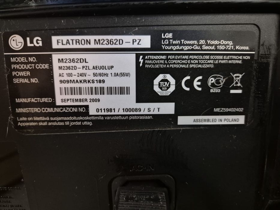 Monitor TV LG Flatron M2362D 23 polegadas