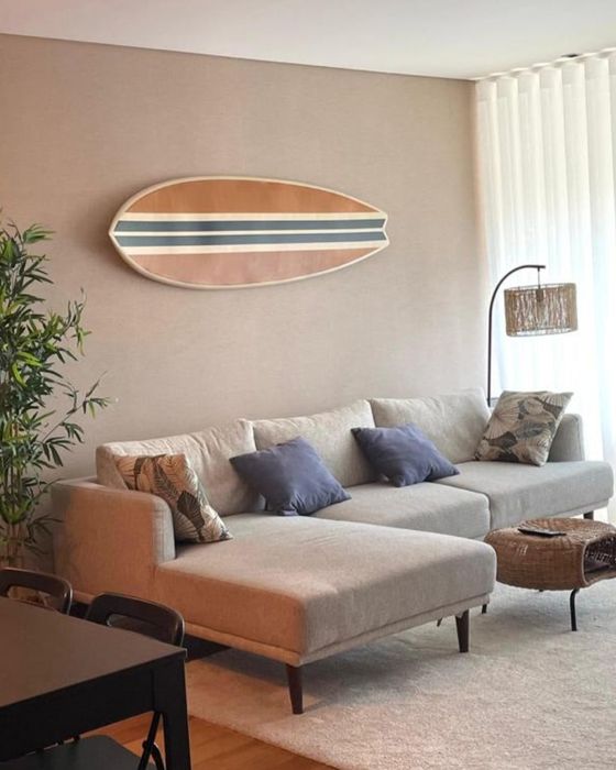 Prancha de surf de madeira para decoração b