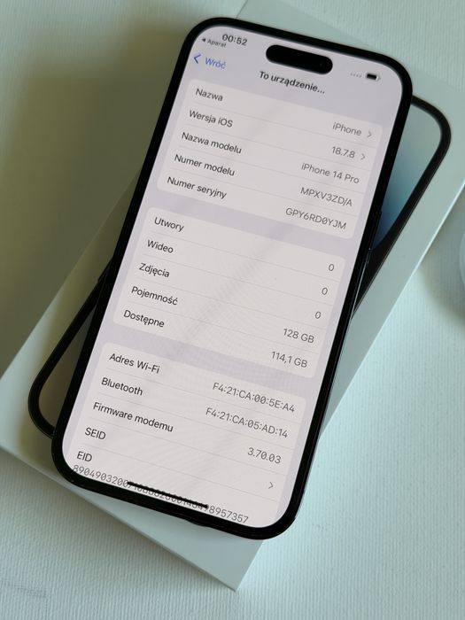 iPhone 14 pro, jak nowy, 83% baterii