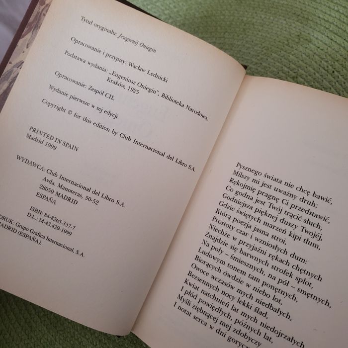 Aleksander Puszkin, Eugeniusz Oniegin. Jak nowa