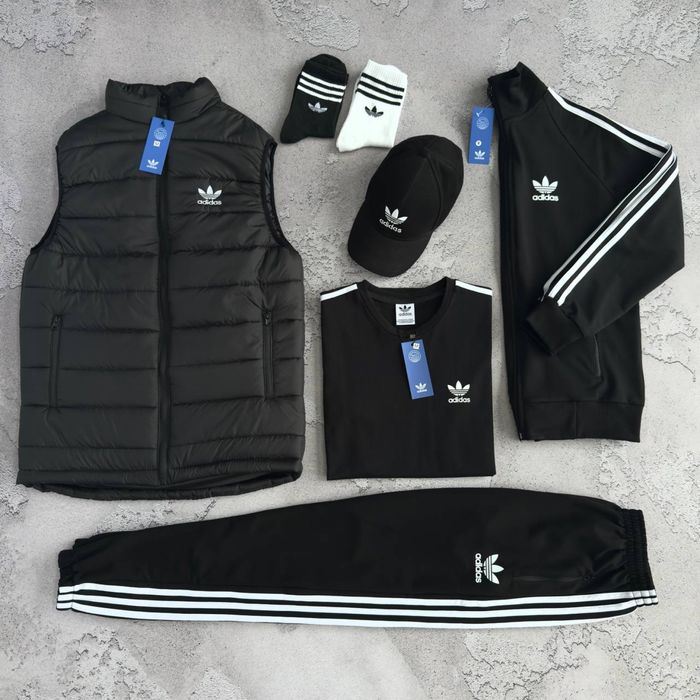 Чоловічий спортивний костюм адідас комплект Adidas [5в1] [XS,S,M,L,XL,XXL,XXXL] + шкарпетки в подарунок!
