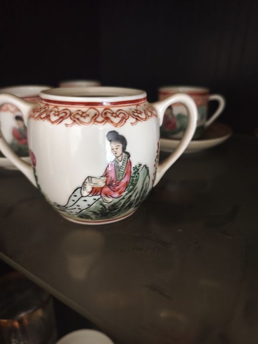 Conjunto de chá de porcelana chinesa início do século XX