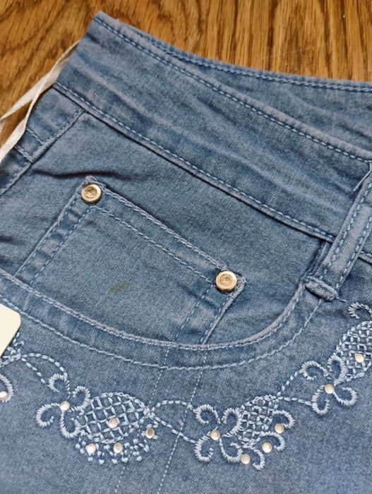 Rybaczki damskie jeansy 3/4 spodnie denim cienkie wiosna lato