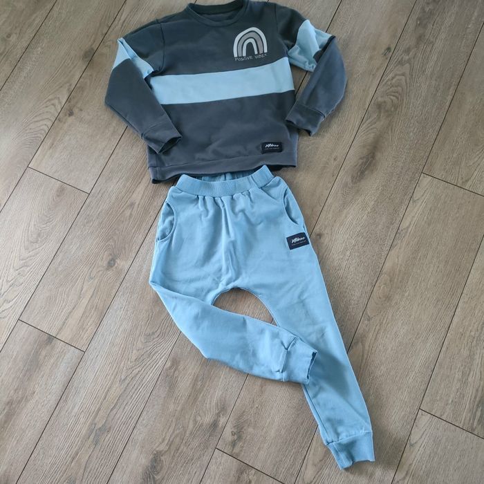 Dres komplet Mikoo 128/134 bluza spodnie joggery chłopięce bawełna elastan