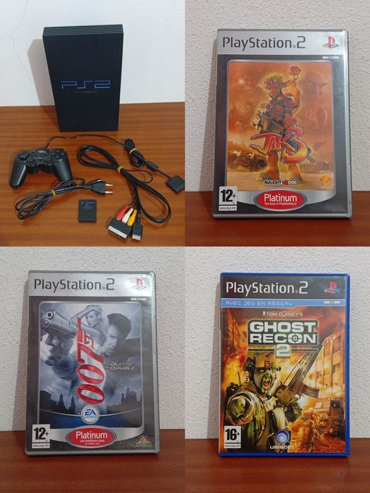 PlayStation 2 PS2 Completa + 3 Jogos