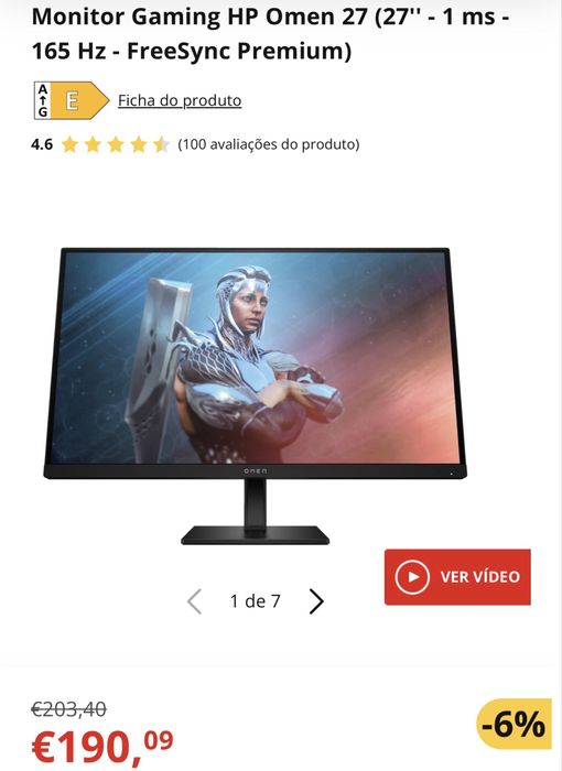 Monitor gaming Hp Omen