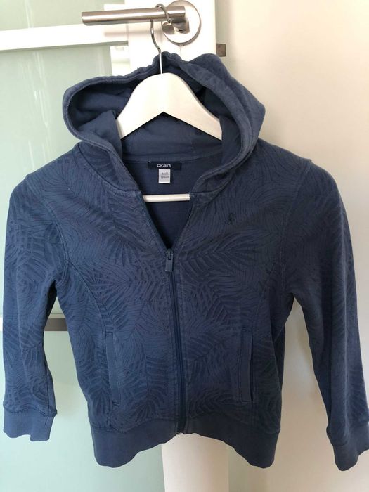 Okaïdi bluza z kapturem 128/8 lat kolor denim bardzo ładna jak nowa