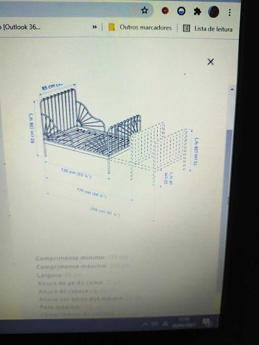 Cama extensível IKEA 80X200 + colchão extensível - tudo 65€