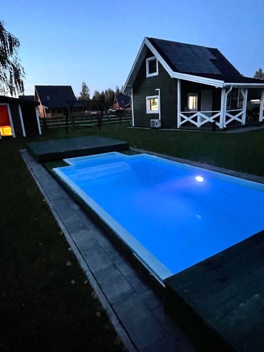 Zielony domek Pilchy Roś 12 osób basen sauna wynajem Mazury