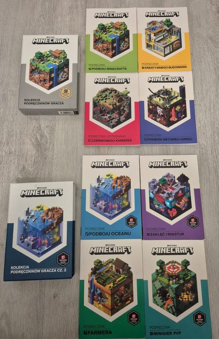 Minecraft kolekcja podręczników gracza  zestaw 8szt.  cz.1 i cz.2
