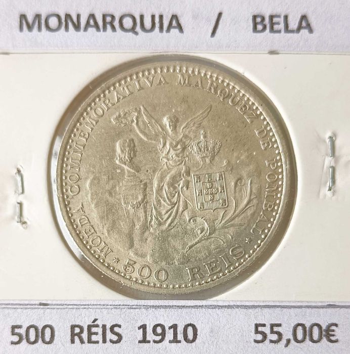 5 Tostões 500 Réis Prata Rei D. Manuel I I  ( Marquês de Pombal )