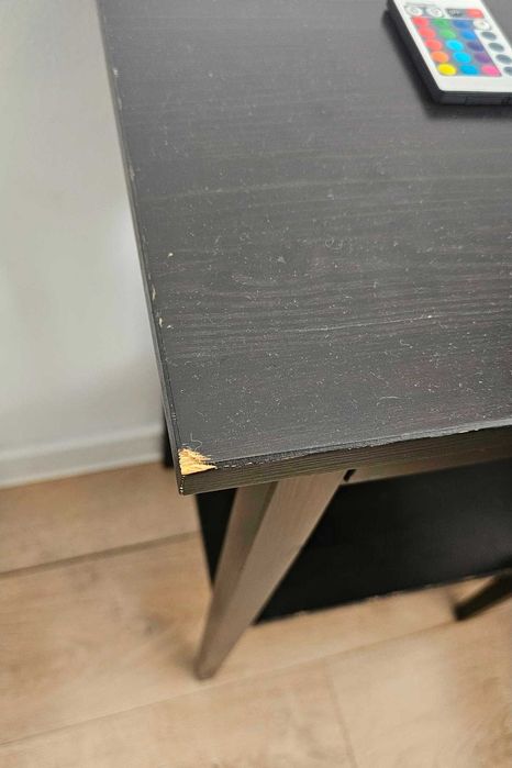 SUPER OFERTA! Łóżko podwójne-IKEA154x211cm +materac+stelaż+stolik+Półka+LED