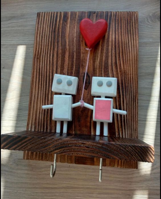 Wieszak ścienny rekodzieło rustykalny