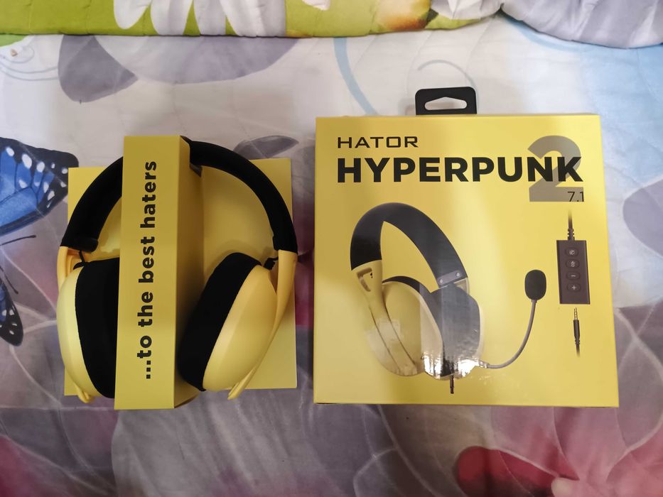 Продам безпровідну гарнітуру HATOR Hyperpunk 2 USB 7.1 Black Yellow