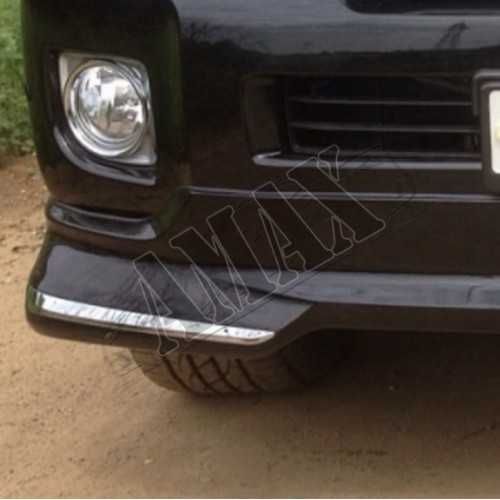 Юбка заднего бампера (с хром-кантом) Тойота Ленд Крузер 200 (08-15)