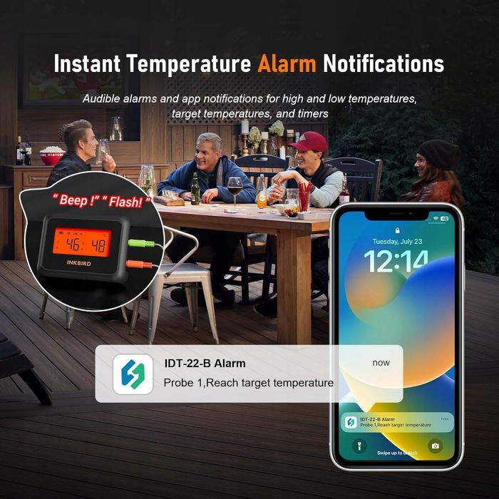 Termometr kuchenny Inkbird IDT-22-B z 2 sondami, Bluetooth 5.0, 100 m