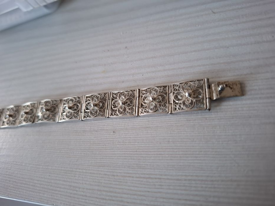 Bransoletka filigranowa 18cm srebrna