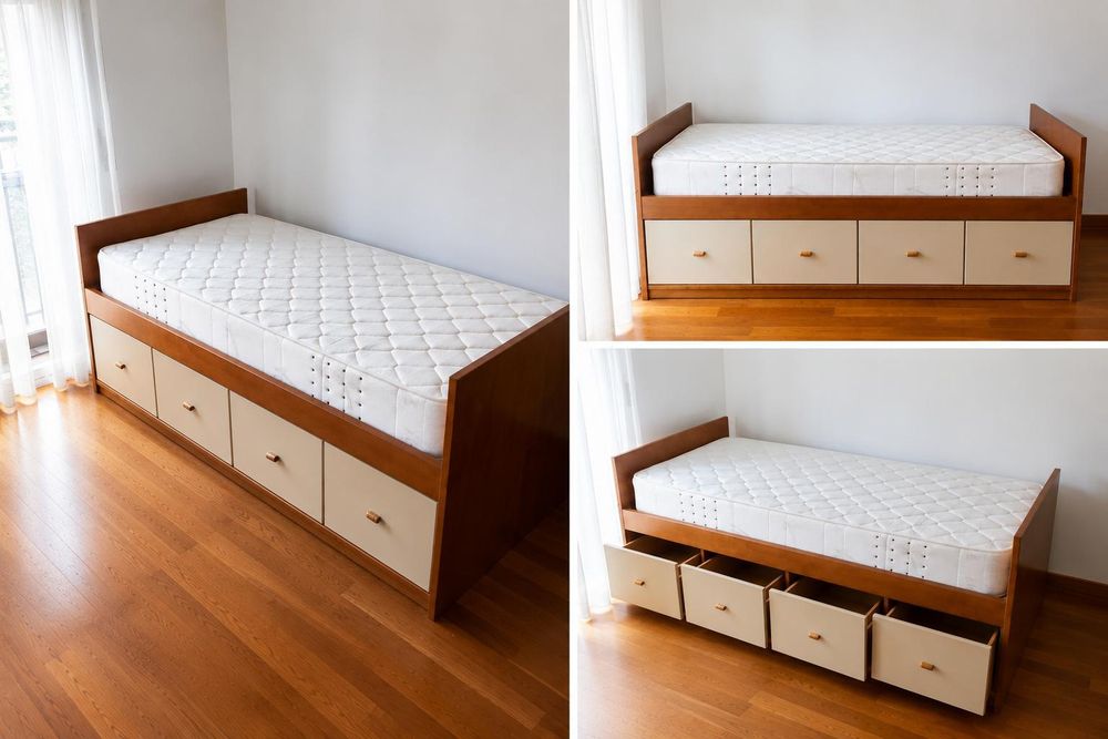 Cama criança  + colchão  + estante