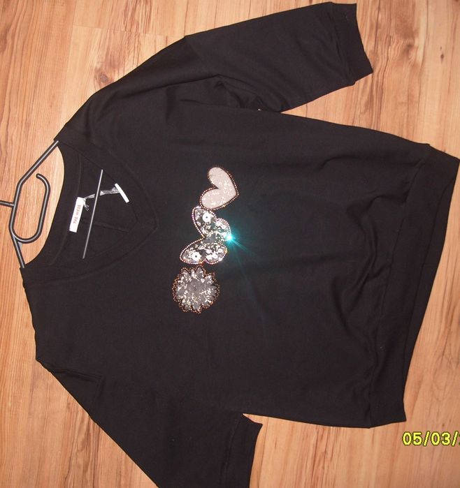Bluzko Bluza Kwiatek _Serce_ Motyl  3/4 rękaw r. M/L