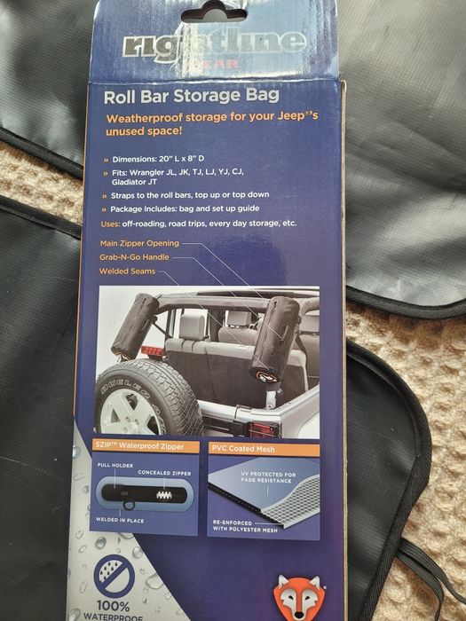 Torba Jeep Wrangler Roll Bar Storaga Bag ochraniacze na fotele