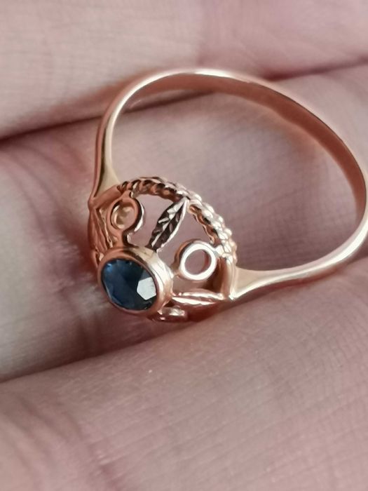 Złoty Pierścionek z lat 60 tych Koszyczek Piękny