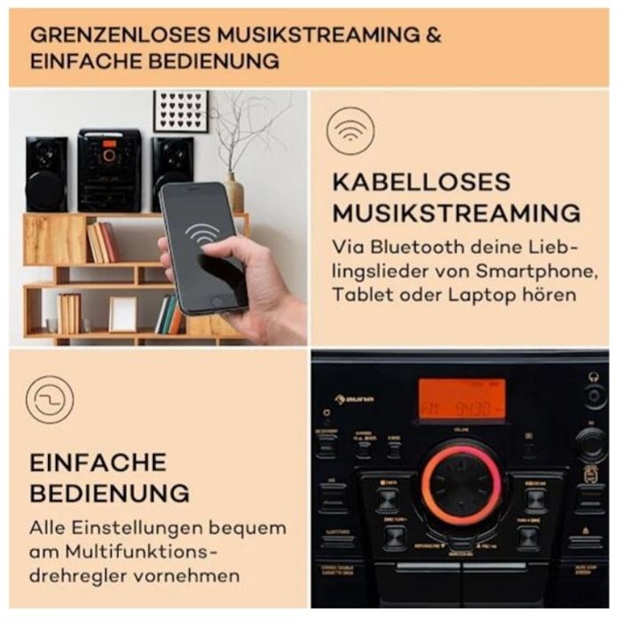 Проигрыватель винила Auna Franklin 388 DAB+