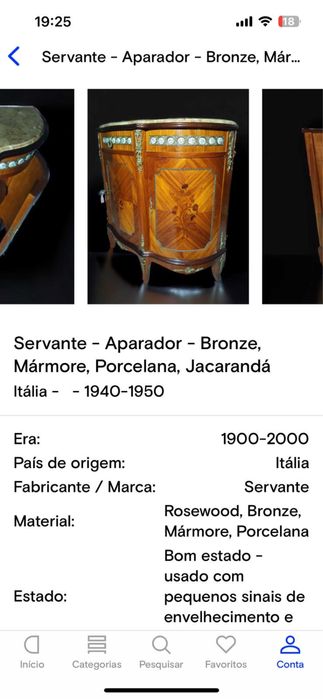 Consola Antiga de Colecção de Italia