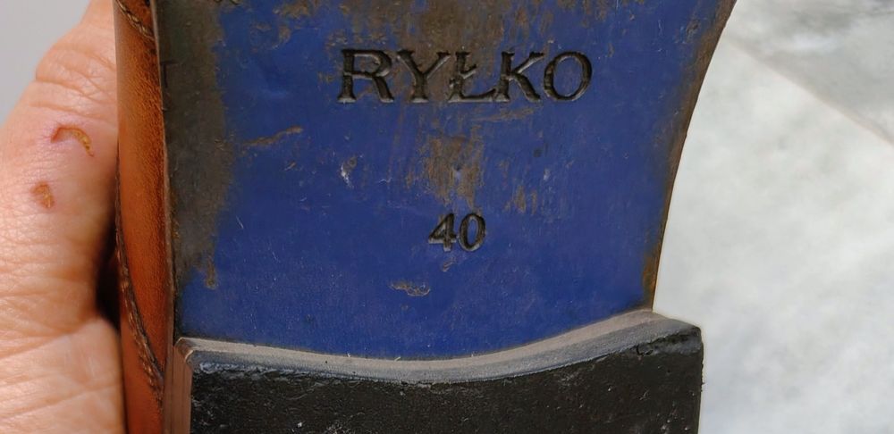 Pantofle Ryłko 40 skóra brąz