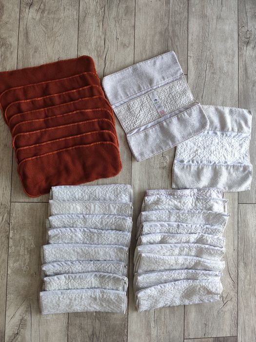 Pieluszki wielorazowe wkłady do pieluch duży zestaw