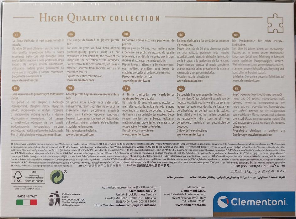 Puzzle 1000 peças Clementoni - novo