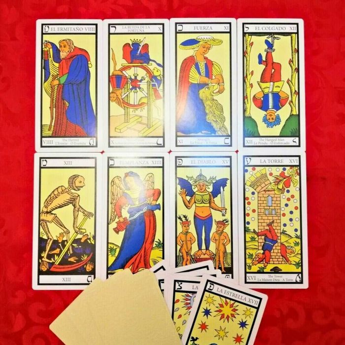 Cartas de Tarot Grandes - Tarot Marselha 22 Arcanos Maiores 17cm