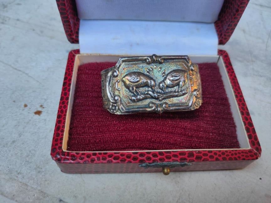 Argola em prata para guardanapo, com caixa