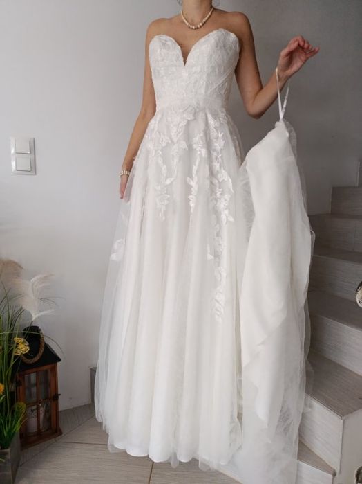 Sukienka ślubna z welonem damska L