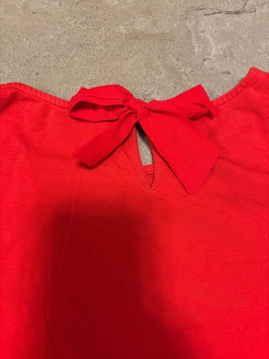 Czerwona bluzka kokardka rękaw 3/4 M święta Andrzejki Mikołajki