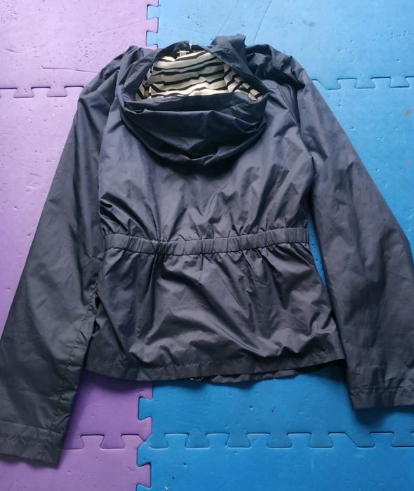 Kurtka wiatrówka szczupła jesienna 164 granatowa taliowana