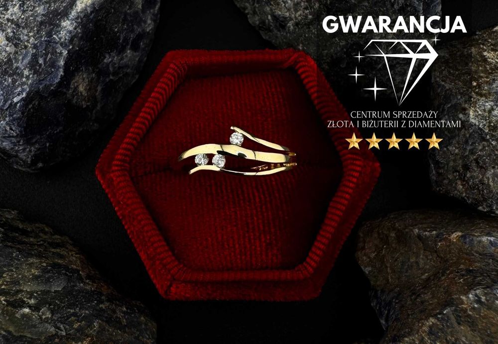 Złoty Pierścionek - Delikatny Wzór | JAK NOWY | 585 | 2.14g