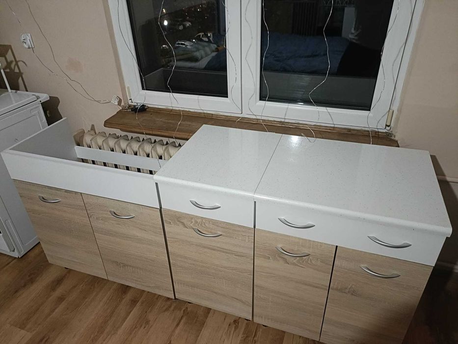 Meble kuchenne - biały, dąb sonoma