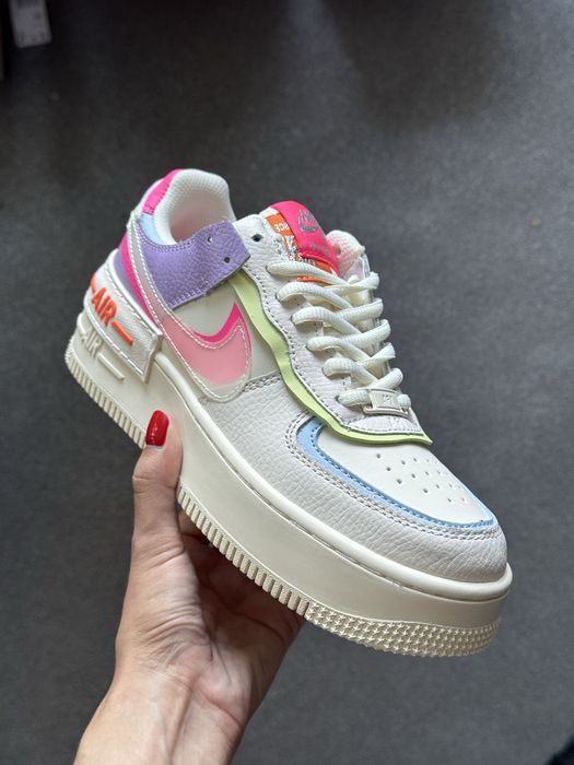 Нові кросівки Nike Air Force 1 Shadow Pale Ivory натуральна шкіра ТОП якість! РОЗПРОДАЖ складу взуття! Розміри 36,37,38,39