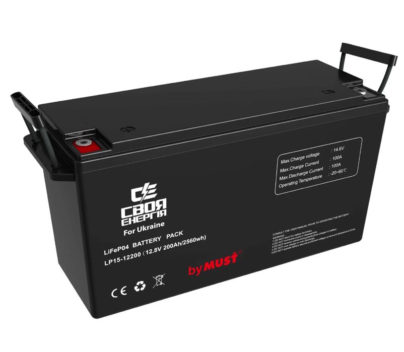 Аккумулятор LiFePo4 200Ah - 5 циклів заряду та інвертор окремо