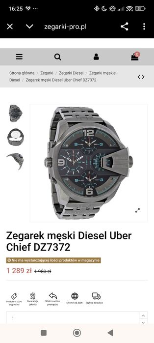 Zegarek męski Diesel Uber Chief model DZ7372