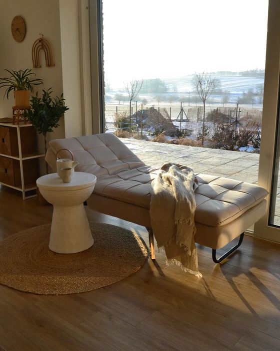 Welurowy szezlong fotel rozkładany LOIRET