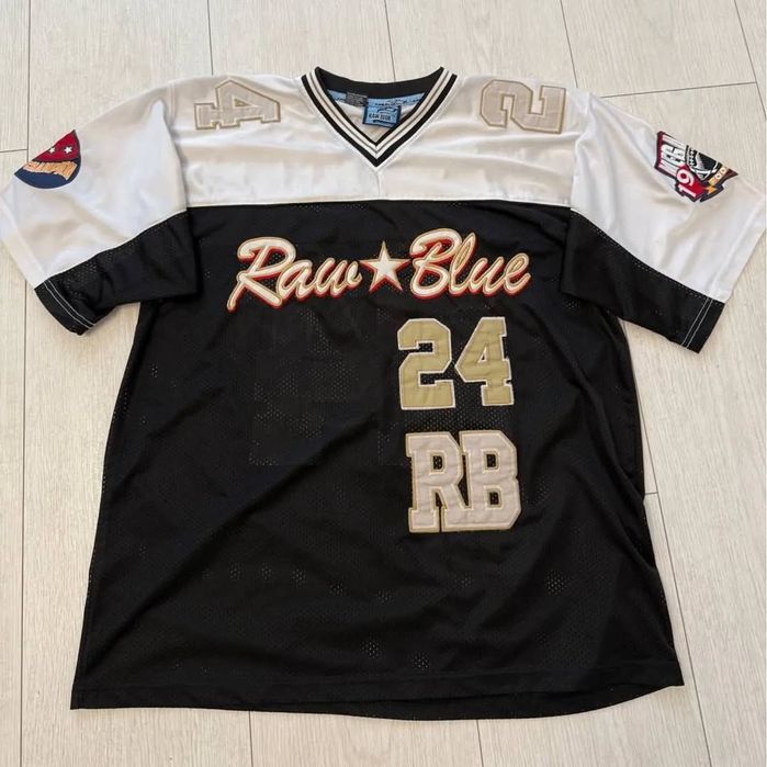 Raw blue jersey 2000s hip hop