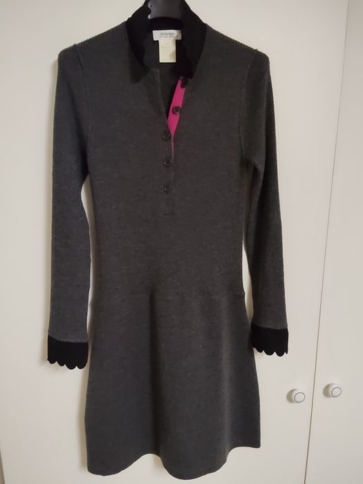 Lindo Vestido Cinzento de Lã Marca Sonia Rykiel