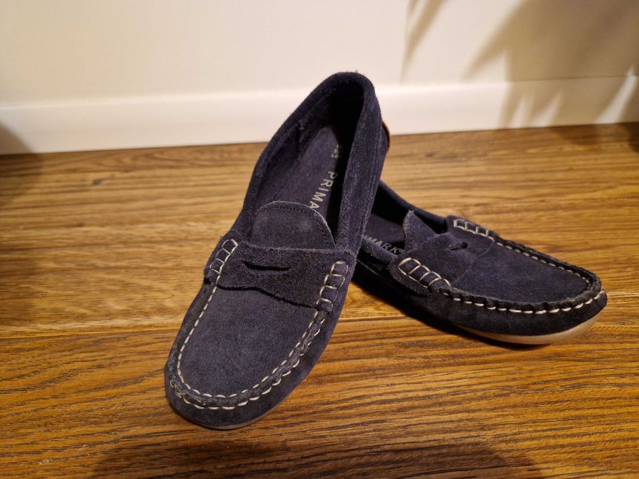 Granatowe mokasynki zamszowe Primark roz. 32